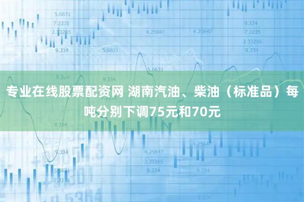 专业在线股票配资网 湖南汽油、柴油（标准品）每吨分别下调75元和70元