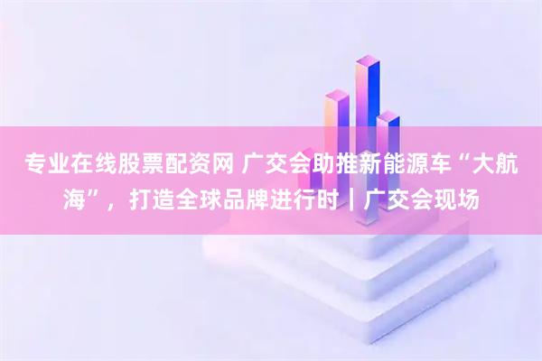 专业在线股票配资网 广交会助推新能源车“大航海”，打造全球品牌进行时｜广交会现场